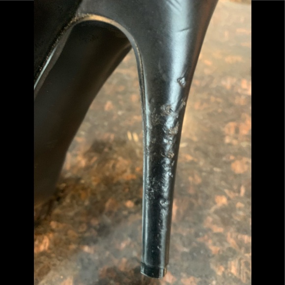 Charles David black leather platform stiletto boots size 8 B - Picture 5 of 7